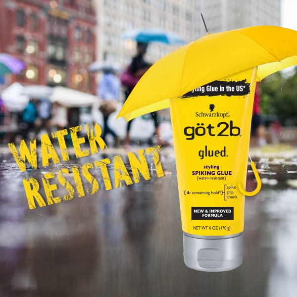 Got2B Glued Styling Spiking Hair Gel 2 - 6oz tubes + 1 Travel 1.25oz tube - 24hrsmart